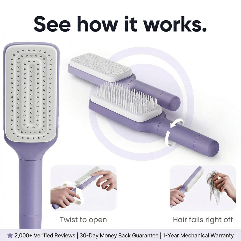VORA Self-Cleaning Hairbrush - 5